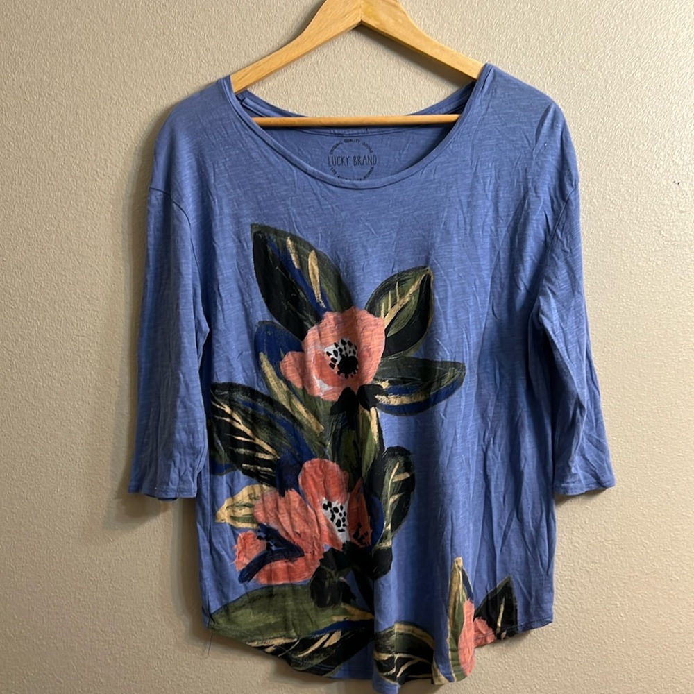 Lucky Brand Floral Printed Tee - Sz M EUC